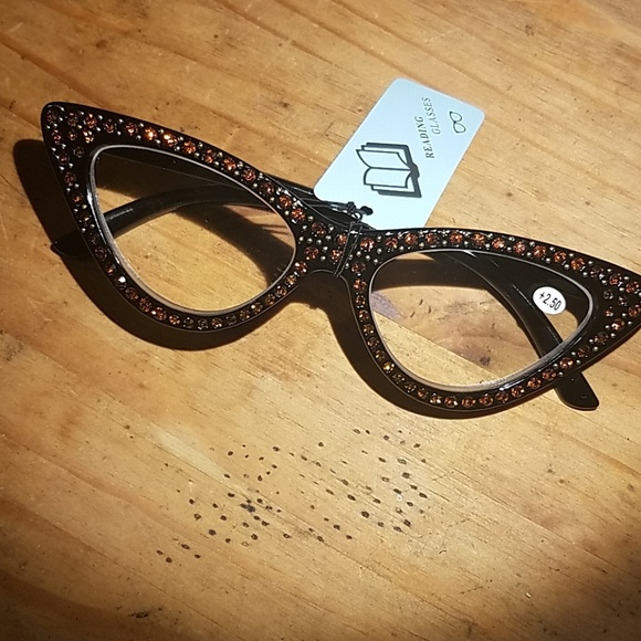 Accessories - Embellished Rhinestone Cat eye Reading Glasses